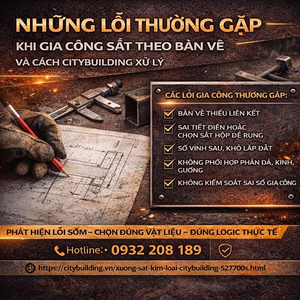 NHỮNG LỖI THƯỜNG GẶP KHI GIA CÔNG SẮT THEO BẢN VẼ VÀ CÁCH CITYBUILDING XỬ LÝ