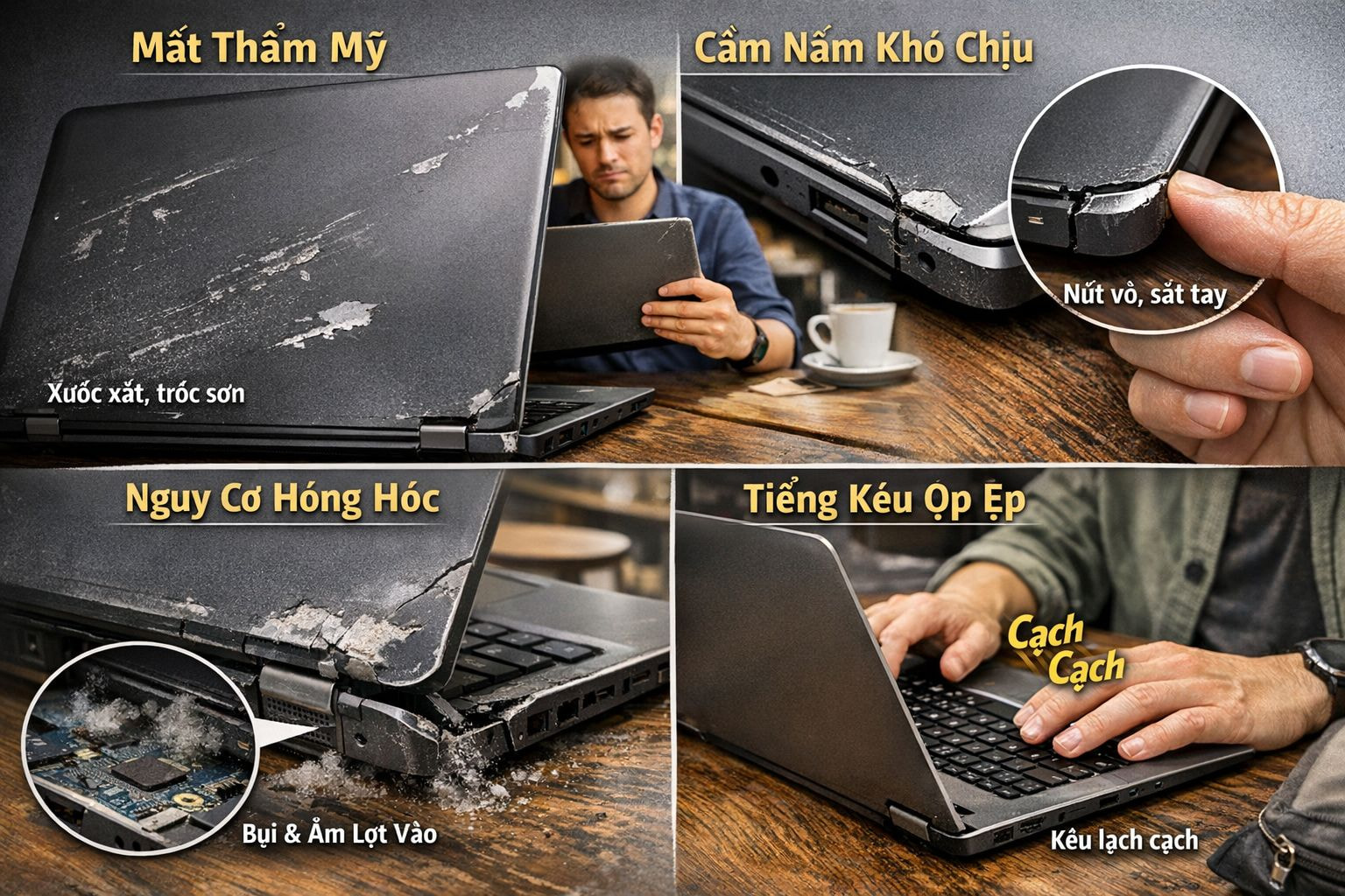 Những Nỗi Khổ Khi Chiếc Laptop Thân Thiết Bị Trầy Xước, Nứt Vỏ