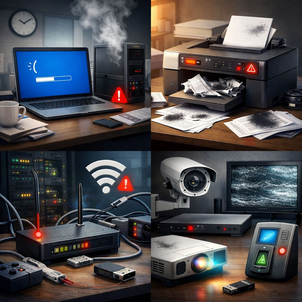 Những Sự Cố Thiết Bị Công Nghệ Văn Phòng Doanh Nghiệp Thường Gặp