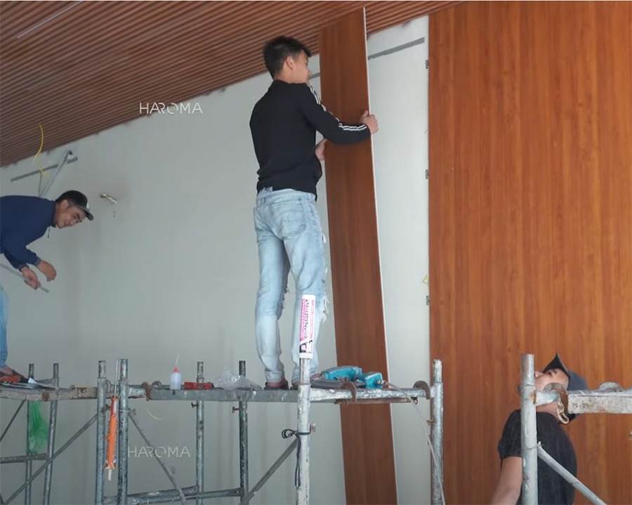 Nhân công + vật tư lắp đặt hoàn thiện vách -trần nano