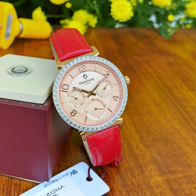 ĐỒNG HỒ SUNRISE NỮ DÂY DA 9806BA