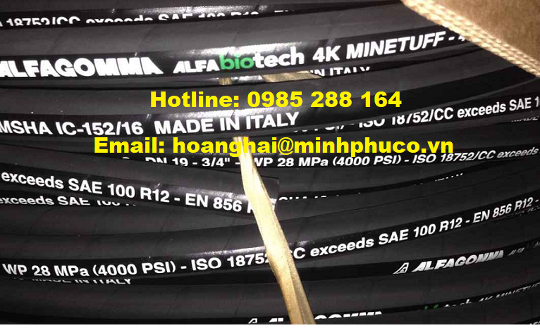 NƠI BÁN ỐNG THỦY LỰC ALFAGOMMA RẺ NHẤT 1 LỚP BỐ THÉP, SIZE 3/8”