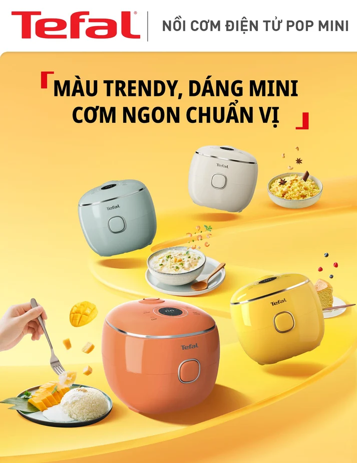 Nồi cơm điện tử Mini Tefal POP RK5352Y0/RK535TY0/RK535AY0/RK5354Y0