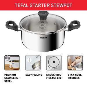 Nồi Inox liền khối Tefal Starter E3254495 E3254695, 20/24cm