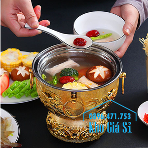 Nồi lẩu inox 1 người ăn nấu bằng cồn, nồi lẩu mini 1 người ăn