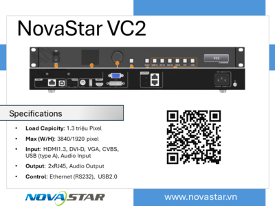 NovaStar VC2 – Bộ xử lý hình ảnh LED All-in-One (2 cổng)