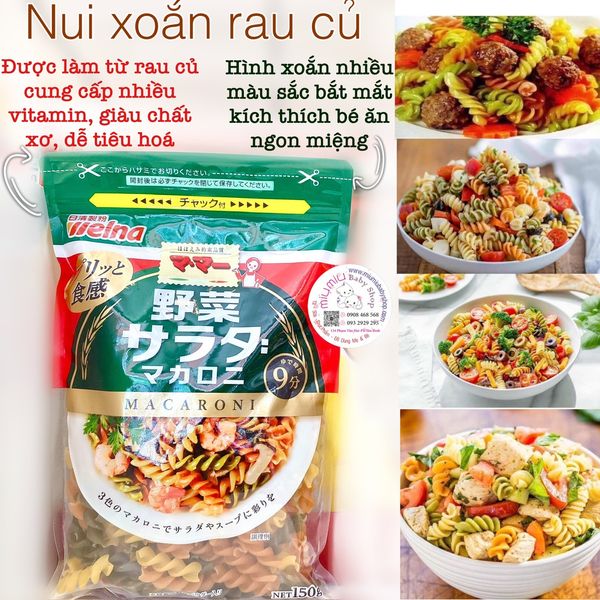 Nui xoắn rau củ