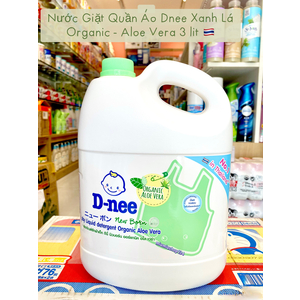 Dung dịch nước Giặt Dnee Organic Aloe Vera 3 Lít (Xanh lá) 🇹🇭