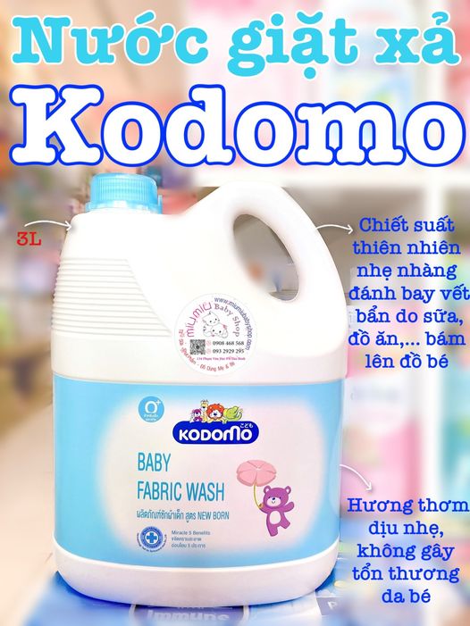 Nước Giặt Xả Quần Áo Kodomo 3 Lít (Màu Xanh) 🇹🇭