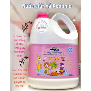 Nước Giặt Xả Quần Áo Kodomo 3 Lít (Màu Hồng) 🇹🇭