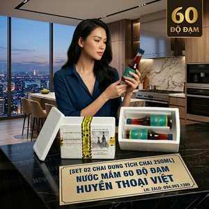 [Combo-2chai 250ml] Nước mắm Hạnh Phúc 60 độ đạm chai 250ml - KÈM THÙNG XỐP