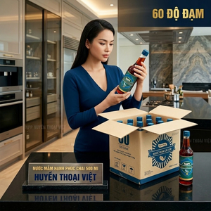 Nước mắm Hạnh Phúc 60 độ đạm - Chai 500ml( Chai Thủy Tinh)