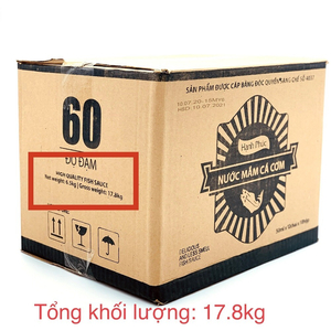 [ THÙNG 10 HỘP-CHAI 50ML] Nước mắm Hạnh Phúc 60 độ đạm( 120 CHAI)