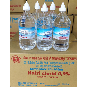 Nước muối súc miệng Natri Clorid 0.9% Nam Hà 1000 ml