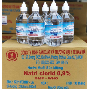Nước muối súc miệng Natri Clorid 0.9% Nam Hà 500 ml