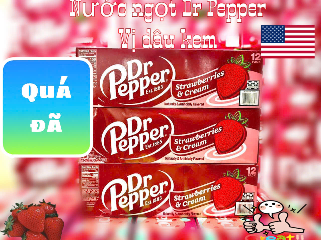 Nước ngọt Dr Pepper vị dâu