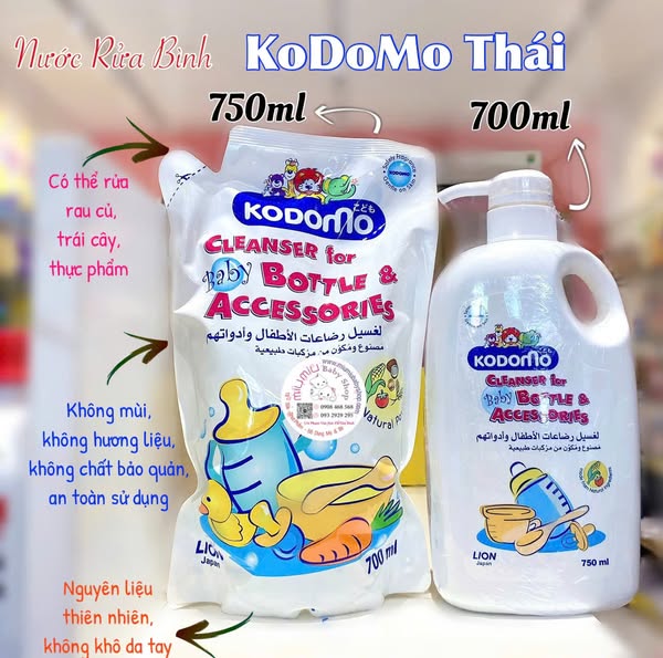 Chai rửa Bình Sữa Kodomo 750ml 🇹🇭