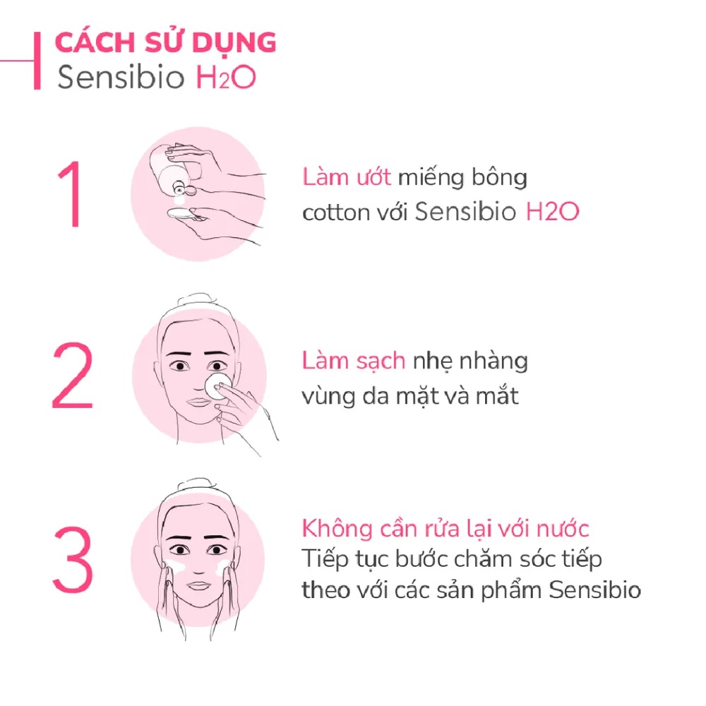 Nước tẩy trang Bioderma Sensibio H2O Hồng Cho Da Nhạy Cảm 500Ml