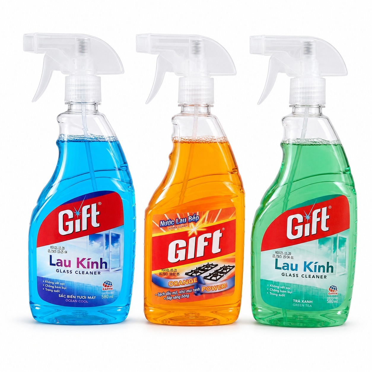 Nước Xịt Kính, Nước Lau Bếp Sunlight Và Gift – Làm Sạch Nhanh, Tiện Dụng