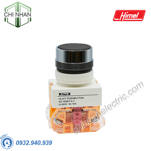 Nút nhấn không tự giữ 1NO 1NC D22 (màu đen) - HLAY711BN22 - Himel