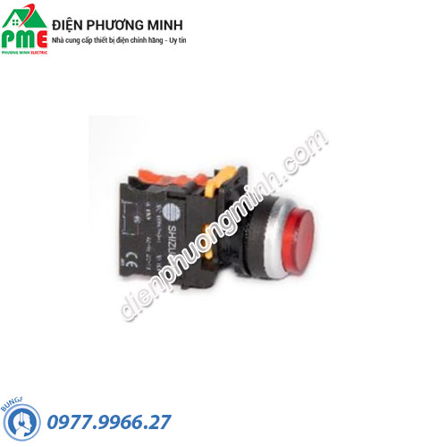 Nút nhấn tự giữ có đèn đỏ - loại lồi Shizuma 220VAC