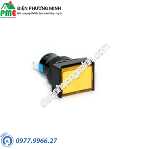 Nút nhấn tự nhả không đèn màu vàng - chữ nhật Shizuma
