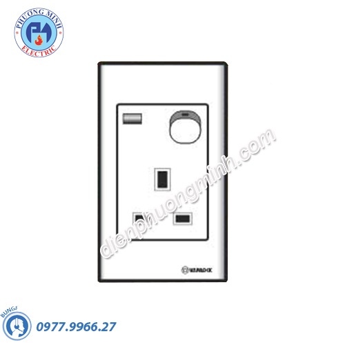 Ổ cắm 13A, 3 chấu vuông kiểu Anh có đèn báo - Model S1813N