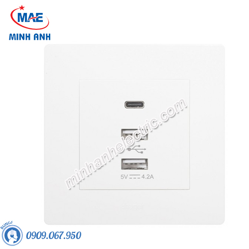 Ổ cắm 3USB (2 x USB + 1 x USB C) - Hager WGMS3USB
