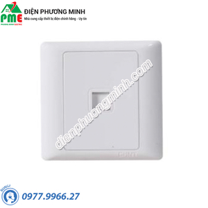 Bộ ổ cắm mạng đơn Cat 6 màu trắng