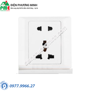 Bộ ổ cắm đa năng 3 chấu, ổ cắm đơn 2 chấu 10A 250V màu vàng