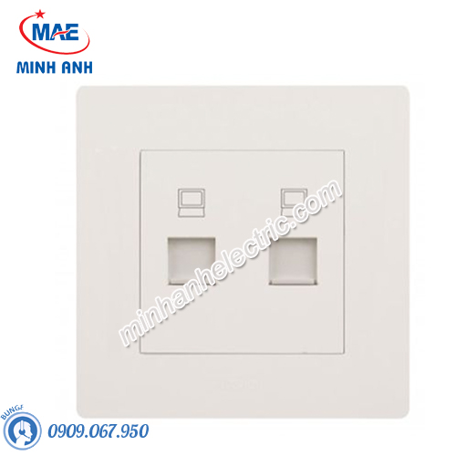 Ổ cắm điện thoại RJ11 + Mạng RJ45 Cat 6e - WGMT2RJRJ6