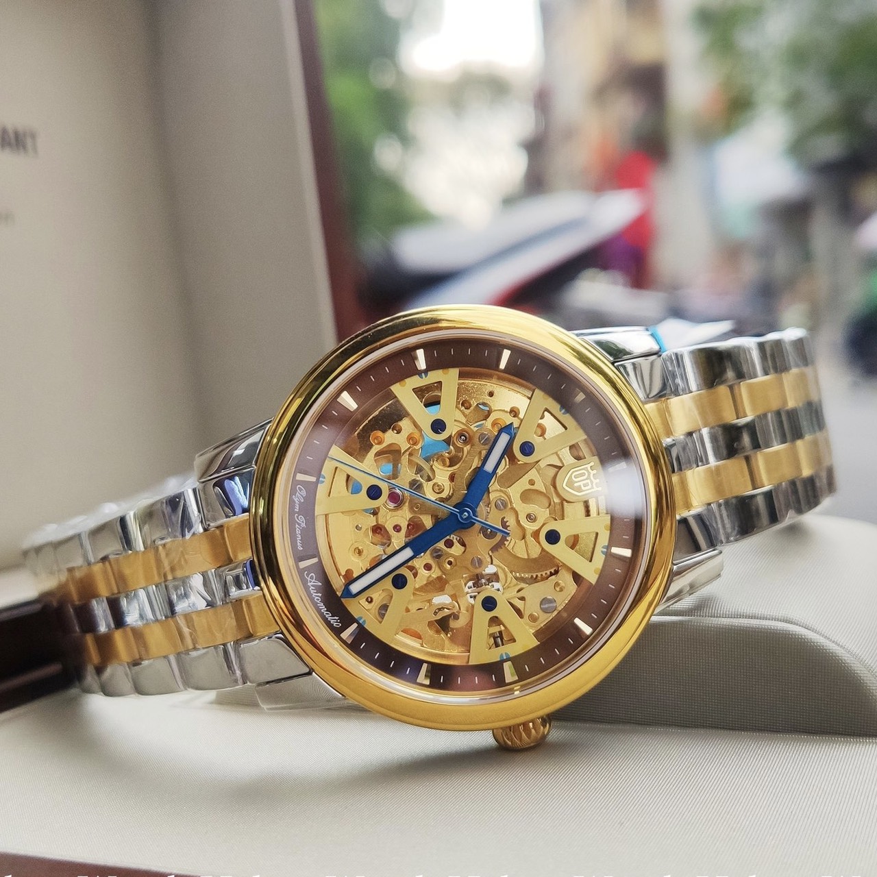 OP9930-4AGK-T | ĐỒNG HỒ CƠ OLYM PIANUS SKELETON CHÍNH HÃNG