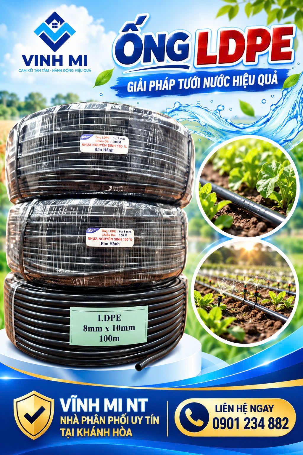 Ống nhựa LDPE Vĩnh Mi NT - Bảng giá sỉ rẻ tại Khánh Hòa