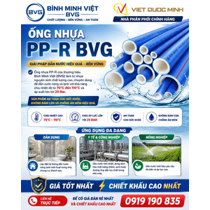 Ống nhựa PPR Bình Minh Việt BVG chịu nhiệt cao đa dạng kích thước, LH 0919 190 835