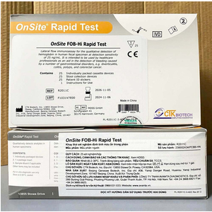 Kit thử nhanh phát hiện máu ẩn trong phân (Onsite FOB-Hi Rapid test) CTK