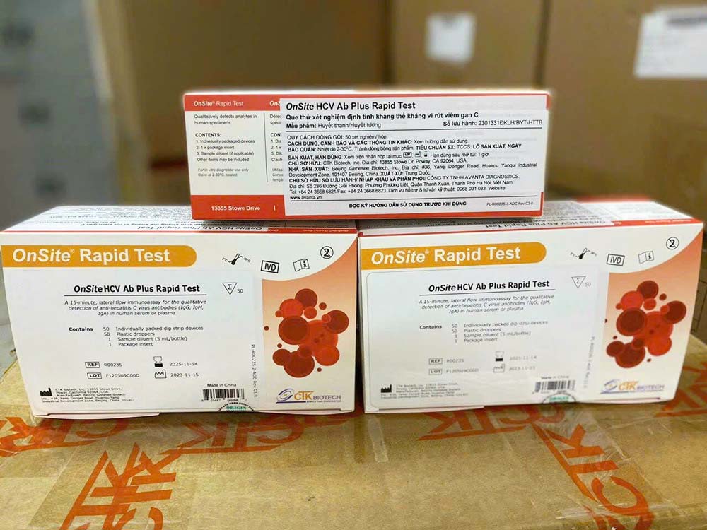 Que thử xét nghiệm định tính kháng thể kháng virus viêm gan C (OnSite HCV Ab Plus Rapid Test) CTK