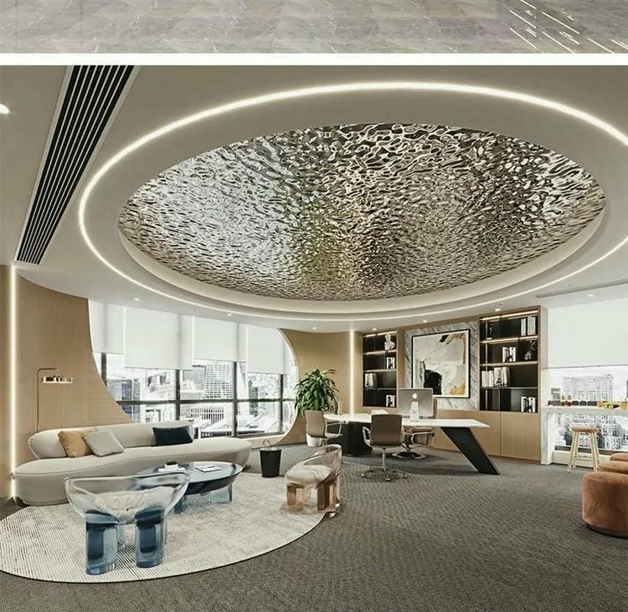 Tấm ốp sợi than tre sóng nước inox PET 8mm