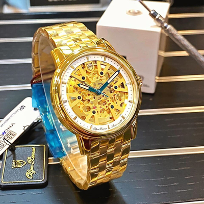 OP9930-4AGK-T | ĐỒNG HỒ CƠ OLYM PIANUS SKELETON CHÍNH HÃNG