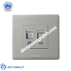 Ổ cắm mạng LAN 1 cổng cat5 và 1 cổng điện thoại RJ11 Honeywell - Model P63563SLT