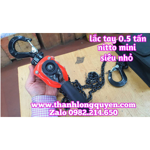 Pa lăng xích lắc tay nitto 0.5 tấn 500kg xích dài 1.5 mét vr-05 siêu nhỏ nhẹ trong 1 gang tay