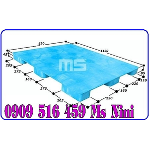 Pallet nhựa màu xanh 1120x820x85mm