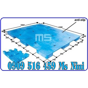 Pallet nhựa màu xanh 1200x1000x88mm | Pallet kê hàng Malaisia 1200x1000x88mm