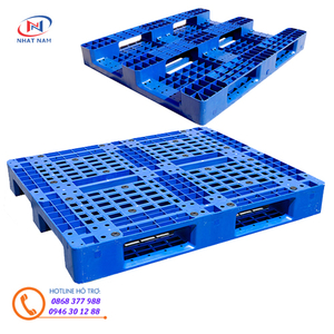 Pallet nhựa 466LS là loại pallet nhựa có lõi sắt liên khối 1 mặt