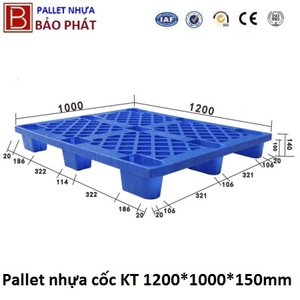 Pallet nhựa cốc mới (1000*1200*145mm)