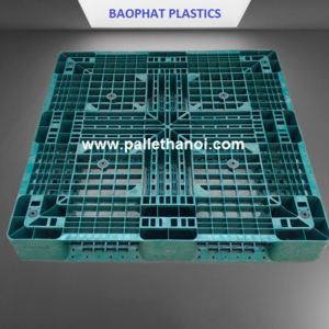 Pallet nhựa cũ xanh lá KT: 1100x1100x150 mm