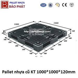 Pallet nhựa cũ KT: 1000x1000x120 mm