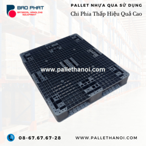 Pallet nhựa cũ KT: 1200x1000x150 mm (Màu Đen)