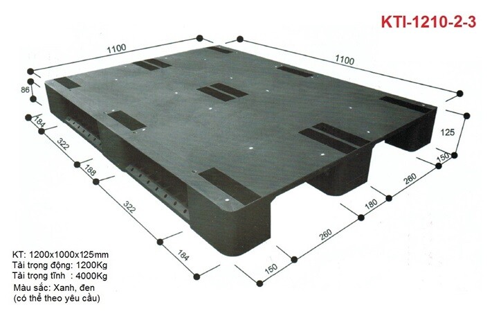 Pallet nhựa KTI-1210-2-3