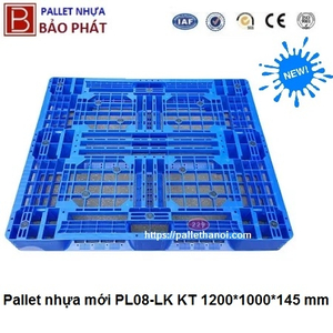 Pallet nhựa mới PL08-LK (1000*1200*145 mm)