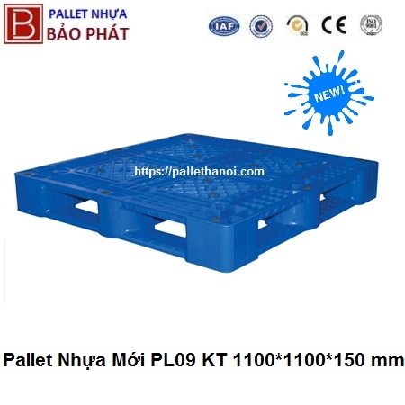 Pallet nhựa mới PL09-LK (1100*1100*150 mm)